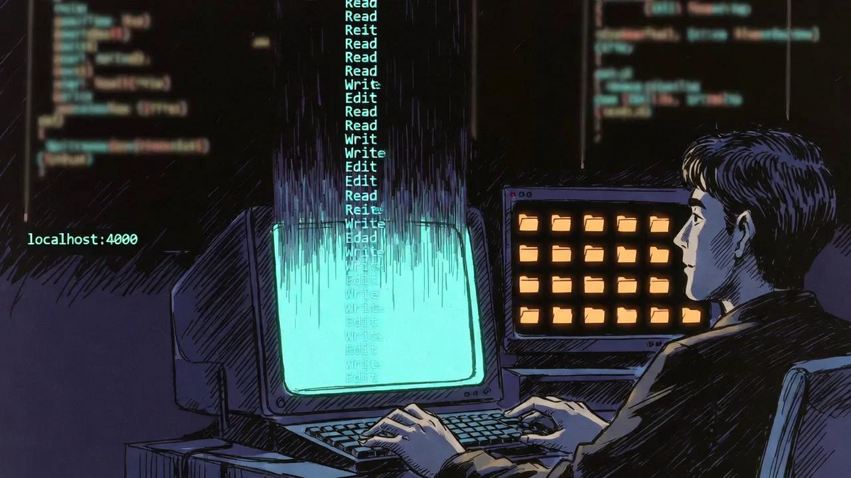 Late-80s anime OVA style illustration of real-time monitoring dashboard with ephemeral observability